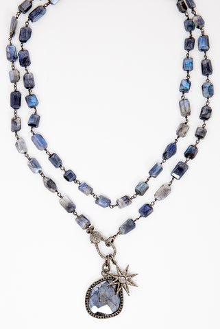 Mystic Labradorite Nugget Charm Necklace