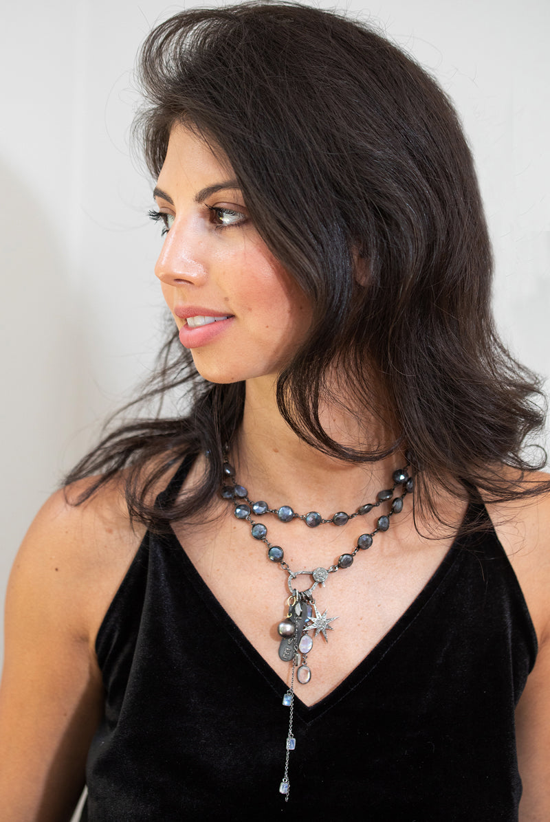Mystic Labradorite Charm Necklace
