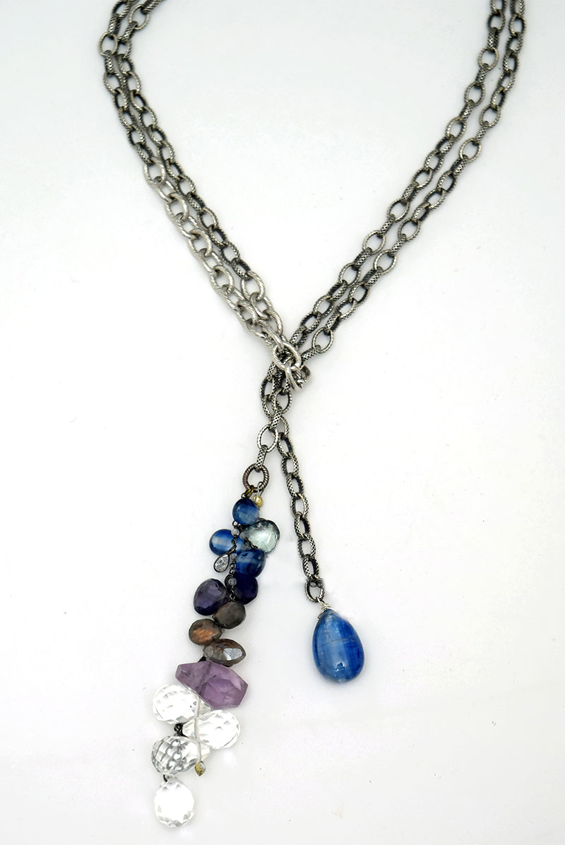 Blue Kyanite & Gemstone Lariat