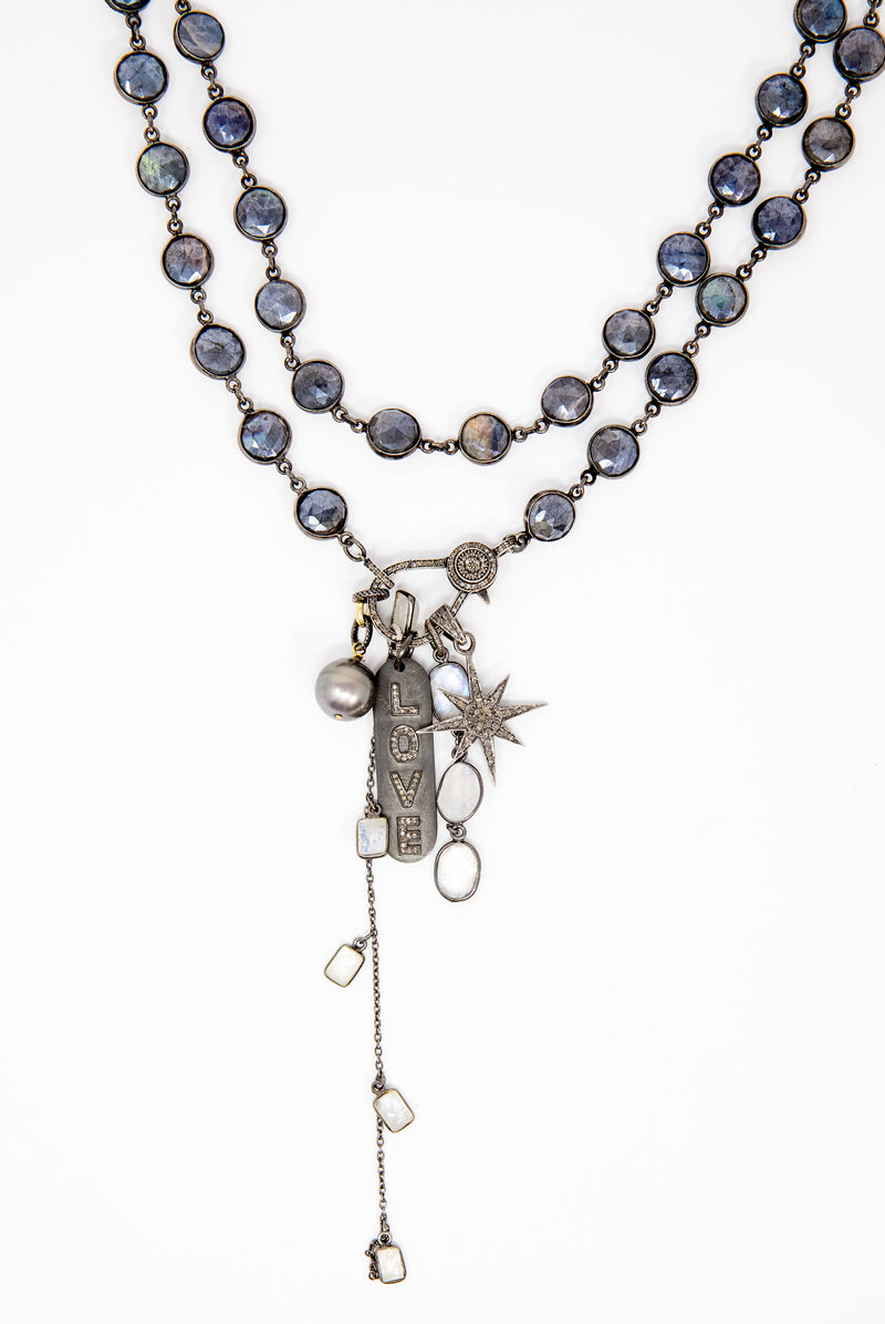 Mystic Labradorite Charm Necklace