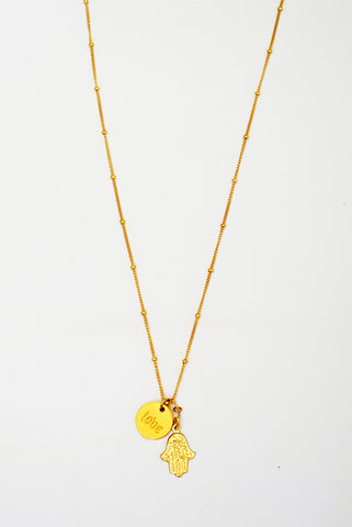 Hamsa & Love Necklace